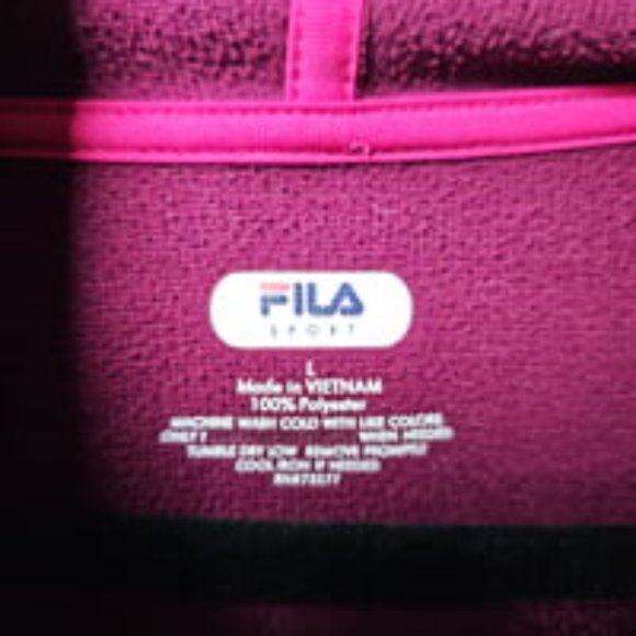Fila Sport Plum Polyester Fleece Lined Hooded Jacket-Size: Large - Picture 4 of 5